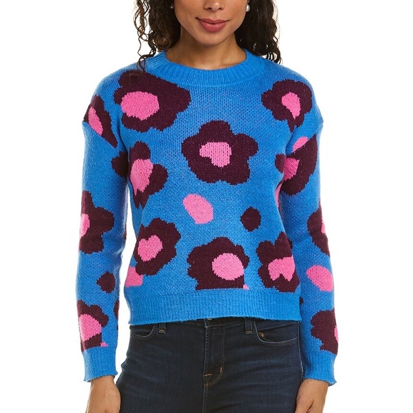 Lilly Pulitzer Ferrara Sweater in the Blue Flare Growl & Prowl Jacquard Print - Picture 2 of 7